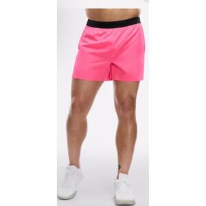 Peloton 5 inch Lined Bonded Run Short 379 Neon Pink Mens Medium MB00431 253018 M